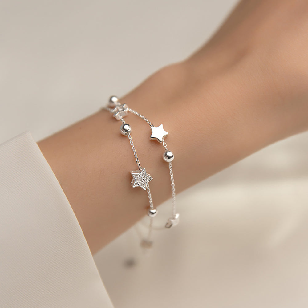 Armband aus 925 Silber mit Sternen und Zirkonia