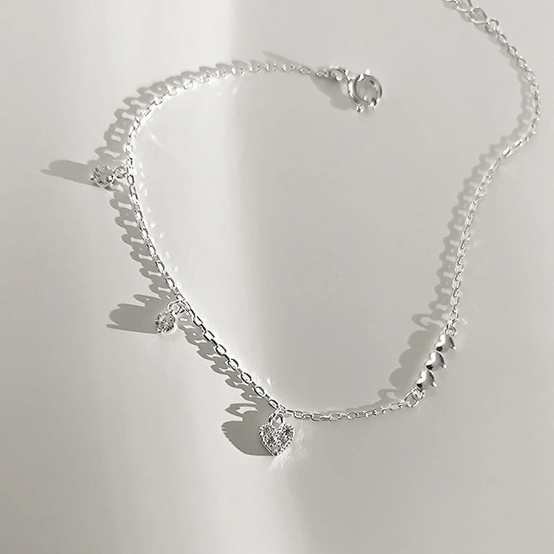 S925 echt Silber Damen Armband Herzchen