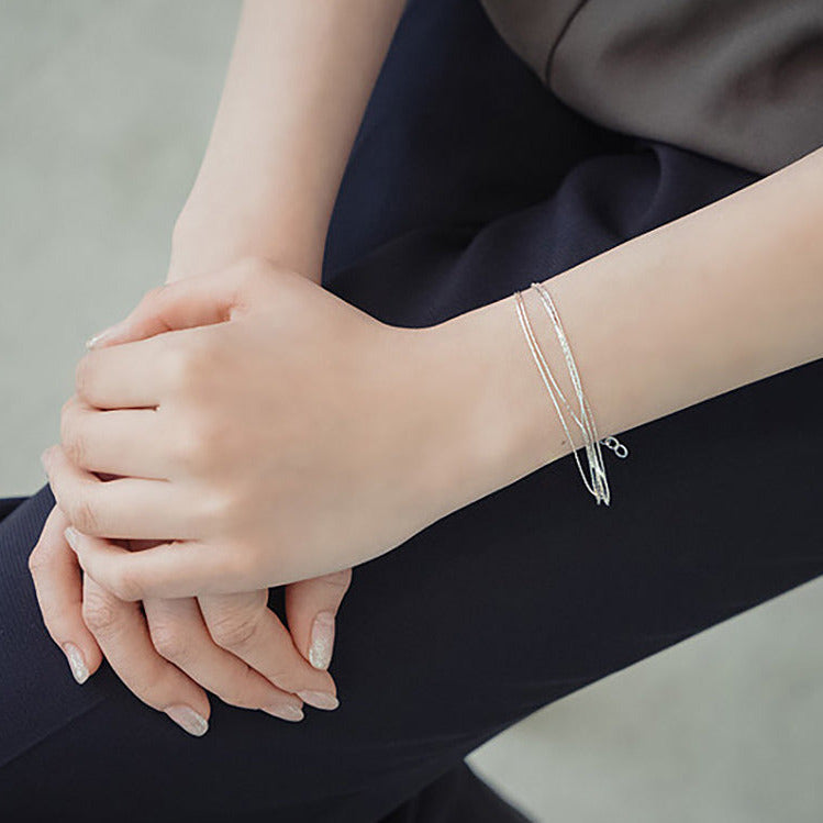 S925 Sterling Silber mehrreihiges Armband Damen