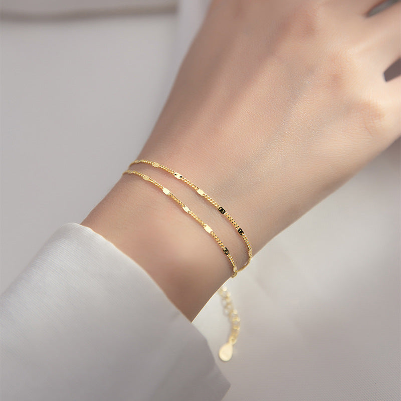 Doppeltes Armband gold echt 925 Silber