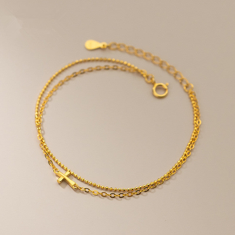 Armband Frauen 925 Silber Kreuz Gold