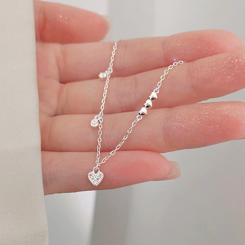 925 Silber Armband Frauen Herzchen Anhänger