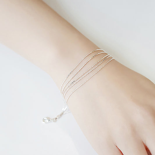 Damen mehrreihiges Silberarmband dünn Angebot